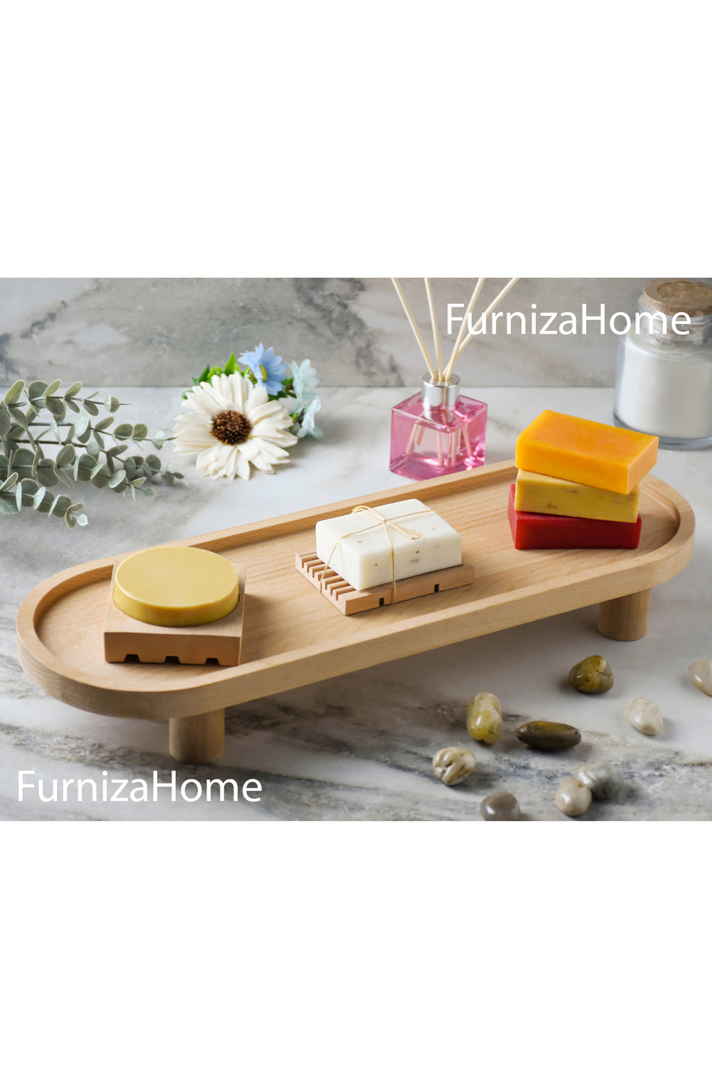 Çok Amaçlı Ahşap Ayaklı Düzenleyici Sunumluk Servis Tabağı Ayaklı Sunumluk Mutfak Banyo Standı