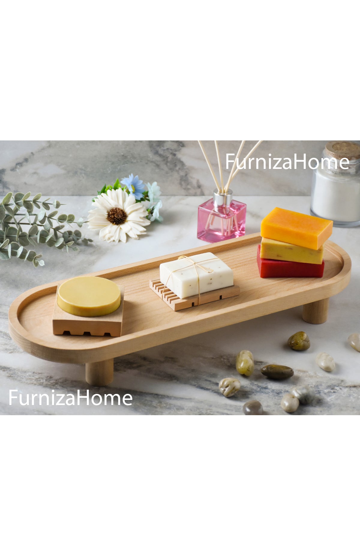 Çok Amaçlı Ahşap Ayaklı Düzenleyici Sunumluk Servis Tabağı Ayaklı Sunumluk Mutfak Banyo Standı
